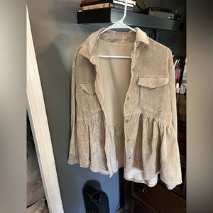 Peplum corduroy jacket from lane 201 boutique